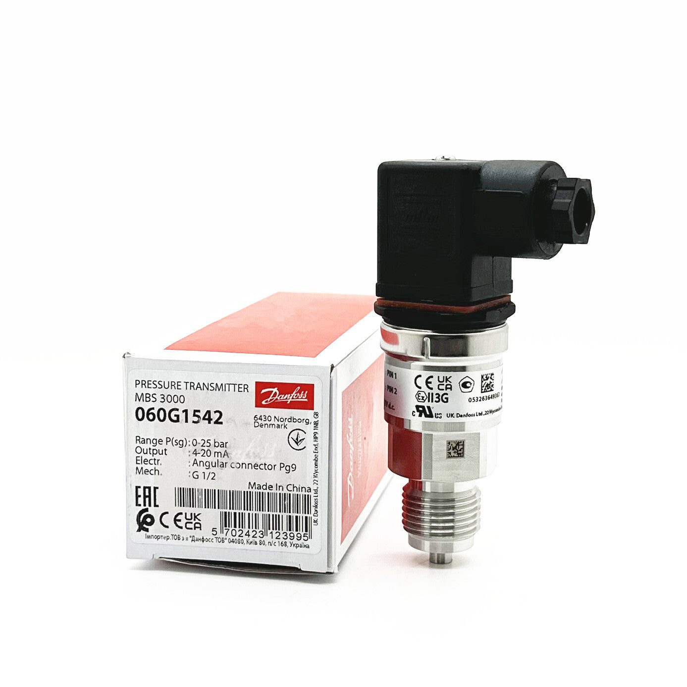 1 pcs For Danfoss MBS3000 060G1542 0-25bar Pressure Transmitter Sensor