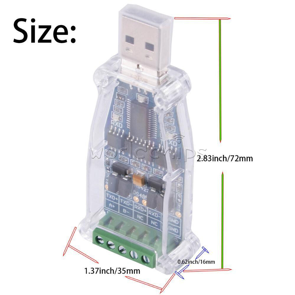 USB to RS485 RS422 Serial Adapter FTDI Chip USB to Terminal Block Converter