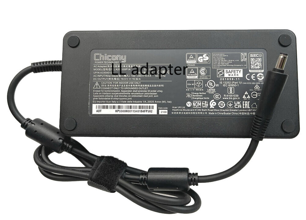 Chicony 19.5V 16.92A 330W A20-330P1A AC Adapter Charger For Acer Predator Helios