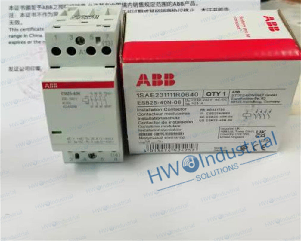 1/Piece ESB25-40N-06 ABB Building Specific Contactor Coil Voltage 230-240VAC/DC