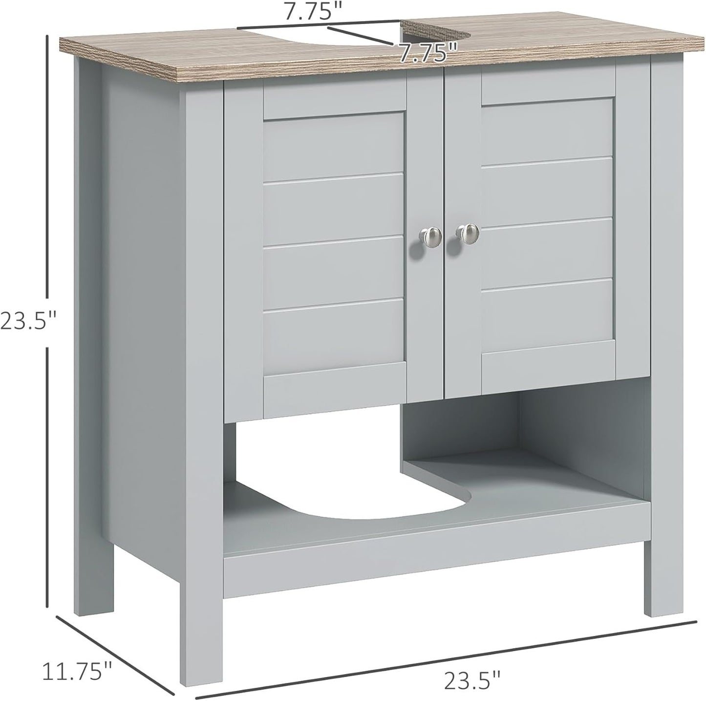 Pedestal Sink Storage Cabinet, under Sink Bathroom Vanity with Adjustable Shelf
