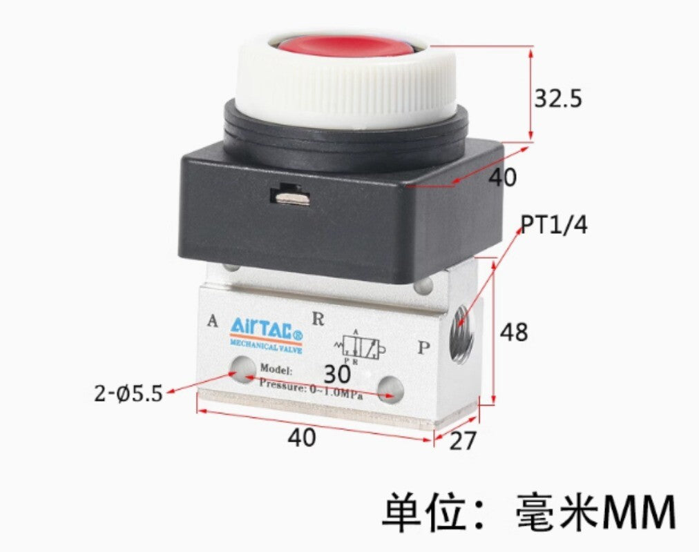 1pcs AirTAC Mechanical Valve CM3PF08B CM3PF08G CM3PF08R CM3PF08Y
