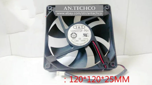 1pcs T&T 1225HH12F-PD1 DC12V 1.20A 2-wire 12CM 120*120*25MM cooling fan 2pin