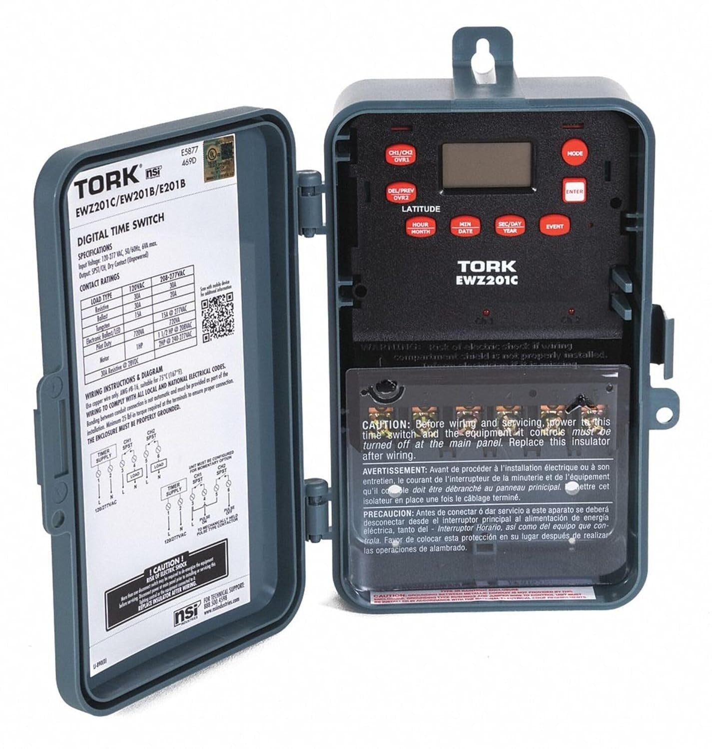 2-Channel 7-Day Digital Time Switch, EWZ201C, SPST/DPST, Programmable