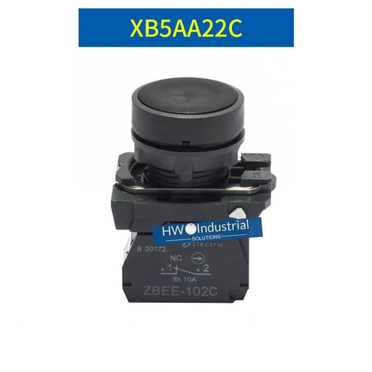 2/Piece  XB5 Series Flat Head Button Switch XB5AA22C XB5-AA22C Black 1NC