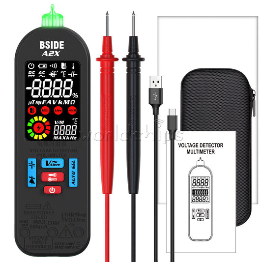 BSIDE A2 Digital Multimeter Voltmeter Auto Range DC/AC Voltage Resistance Tester
