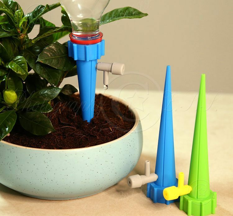 2x Automatic Adjustable Cola Bottle Drip Irrigation Flower Waterer When Vacation