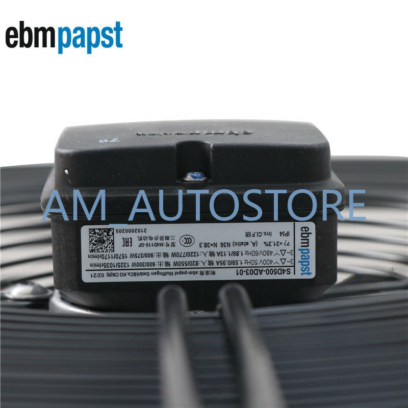 S4D500-AD03-01 Ebmpapst Fan Axial Fan AC 400V 820W 1325RPM Condenser Cooling Fan