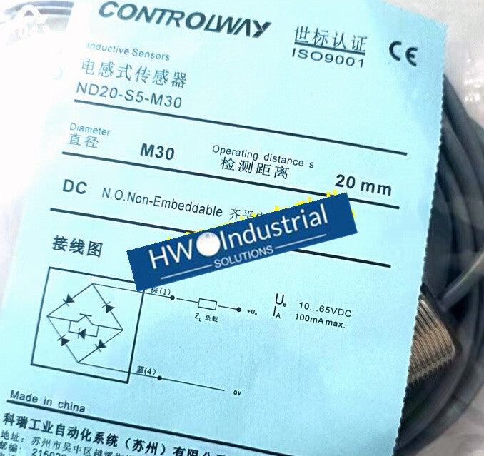 1PCS CONTROLWAY Photoelectric Switch Sensor ND20-S5-M30