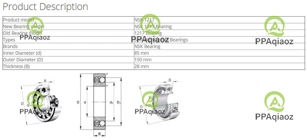 1PC NSK 1217 Self-Aligning Ball Bearings 85x150x28mm #P