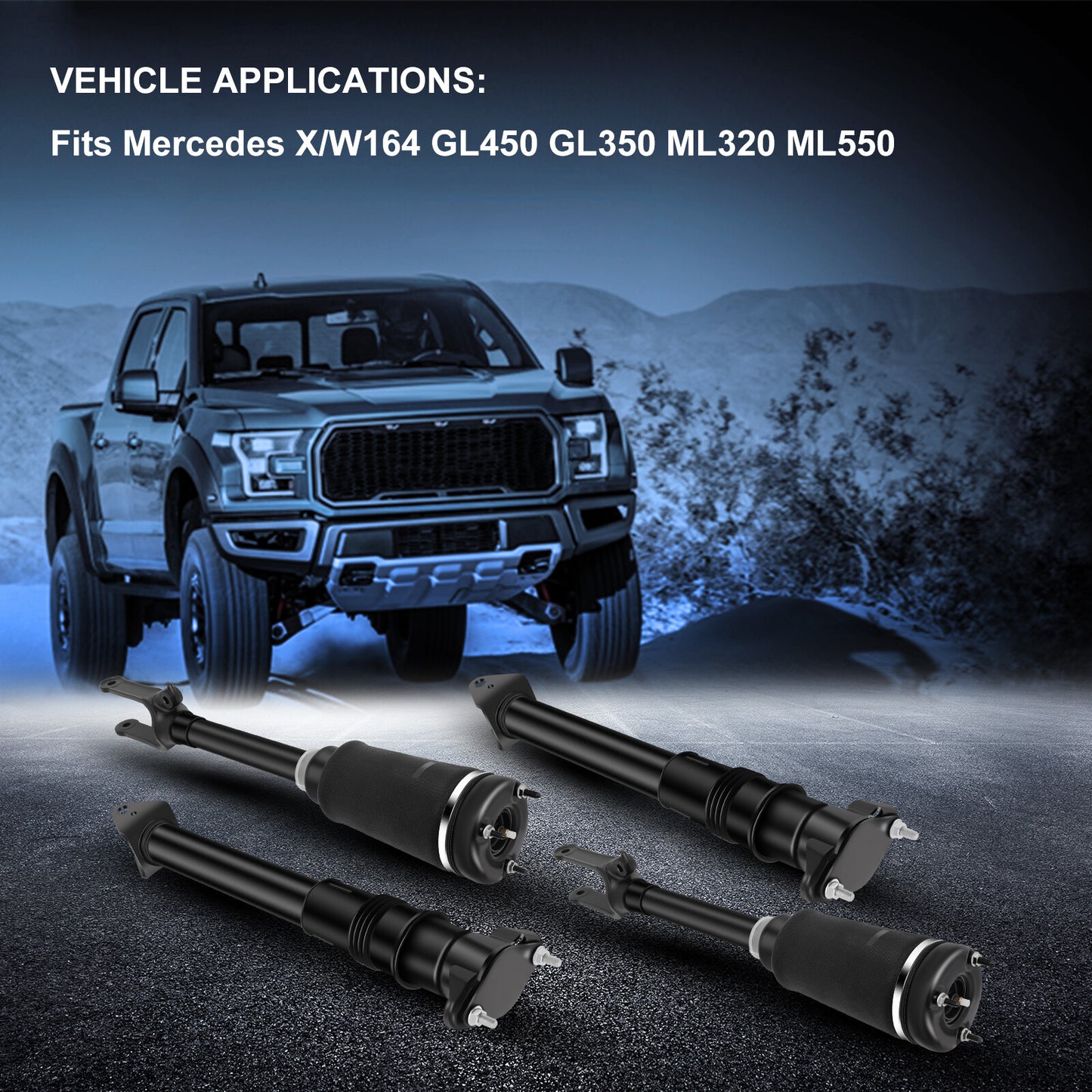4x Front Rear Air Suspension Shocks Fits Mercedes X/W164 GL450 GL350 ML320 ML550