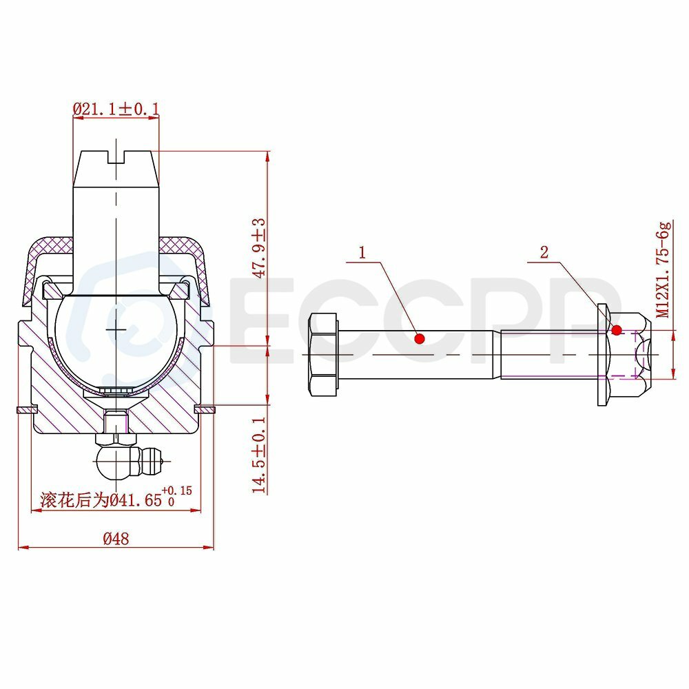 4pcs Front Upper Lower Ball Joints Kit Fits 1999-2012 Ford F-250 350 Super Duty