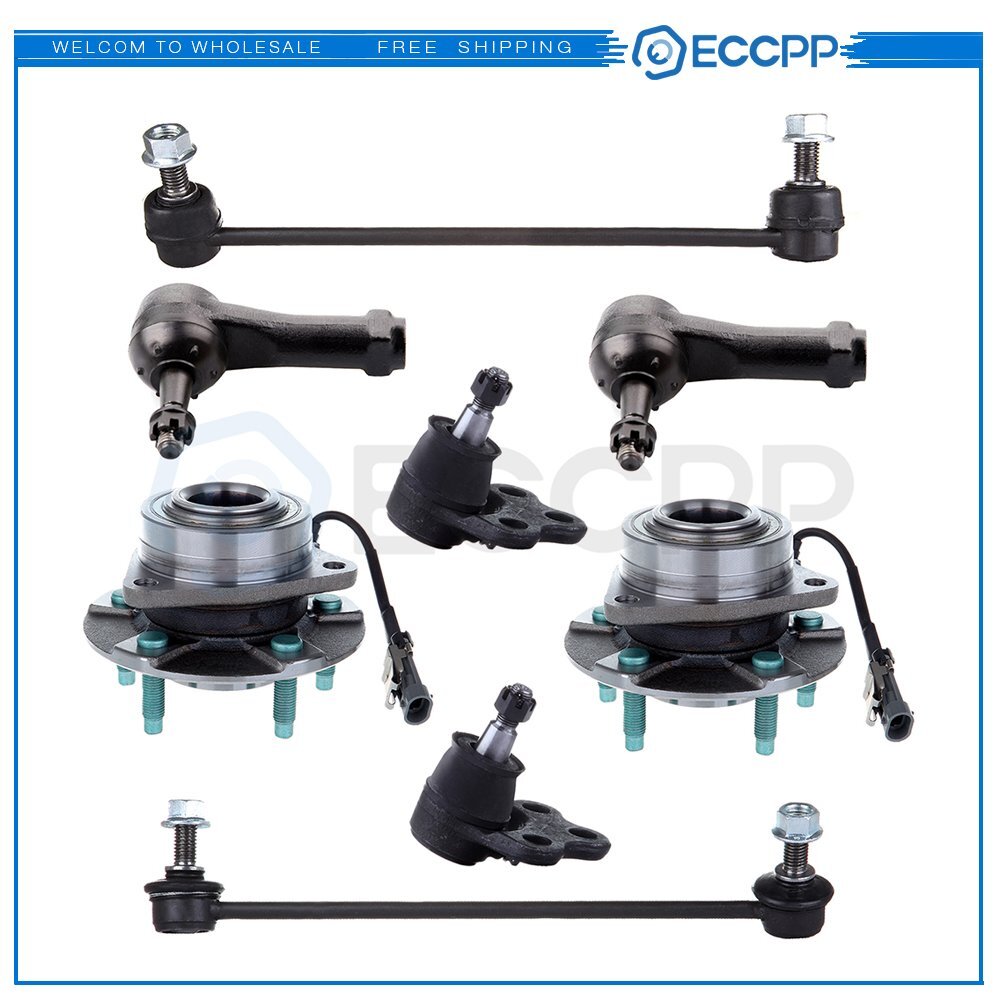 8pc For 2002-2007 Saturn Vue Wheel Bearing Hub Tie Rod Ends Sway Bar Ball Joint