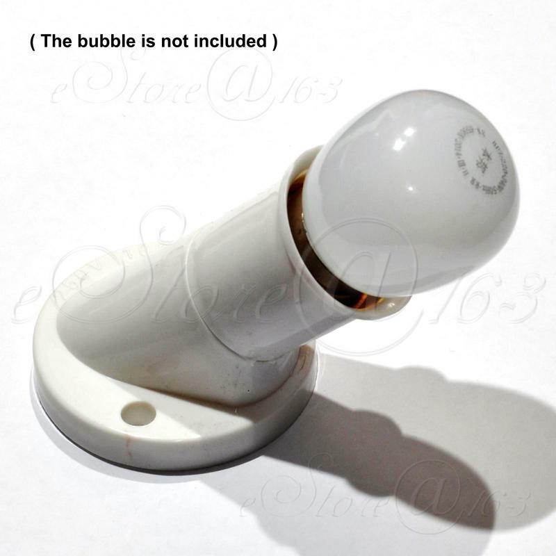 2x E27 Screw Base Round Oblique Wall / Celling Mounted Light Bulb Lamp Socket -B