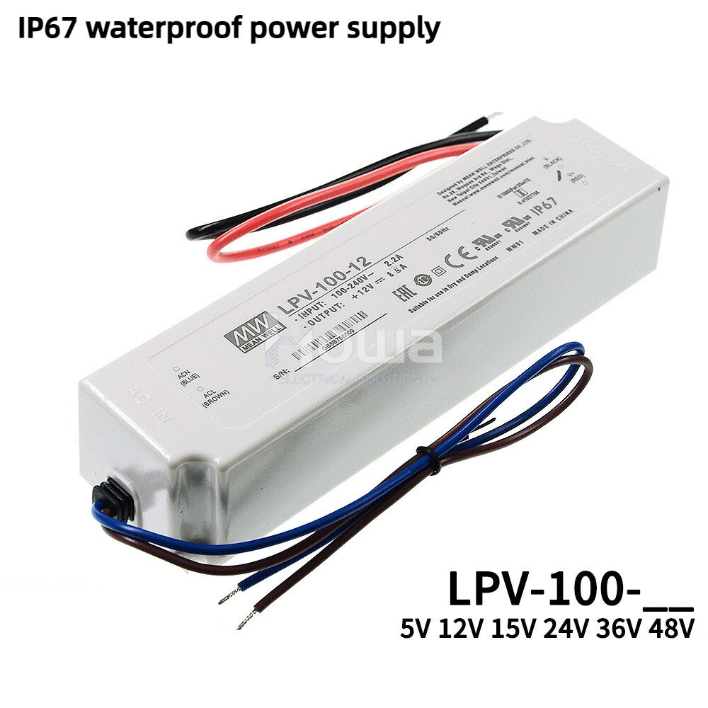 Mean Well switching power supply LPV-100 constant voltage IP67 LED 5V12V24V36V48