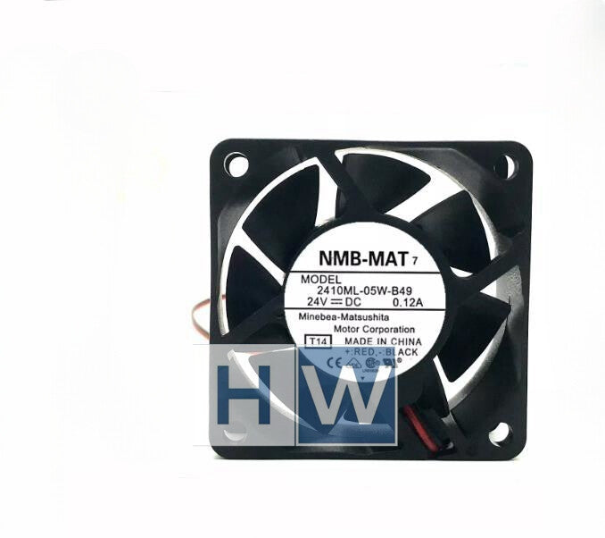 1PC NMB 6025 2410ML-05W-B49 24V 0.12A 2-wire Axial Flow Cooling Fan