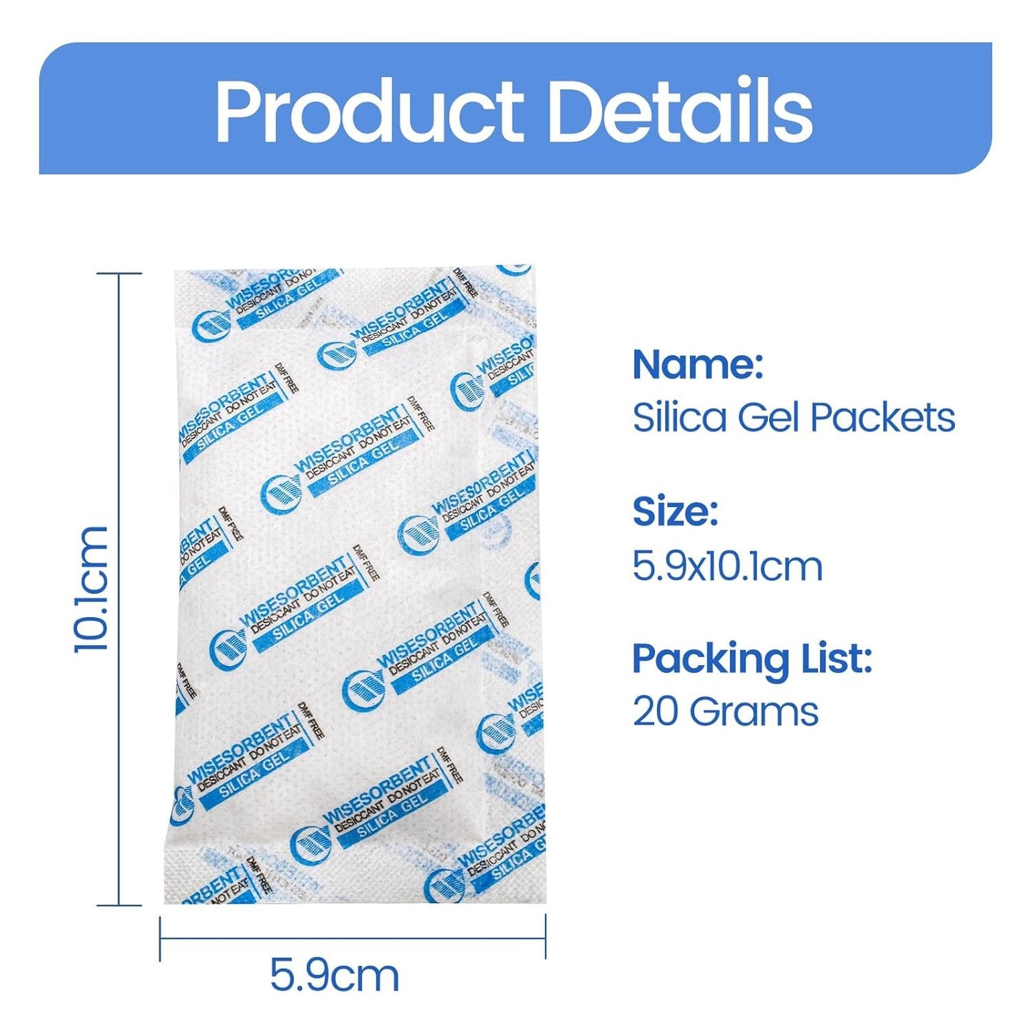 15-Pack 20 Gram Silica Gel Packets, Pure Desiccant for Storage, Electronics