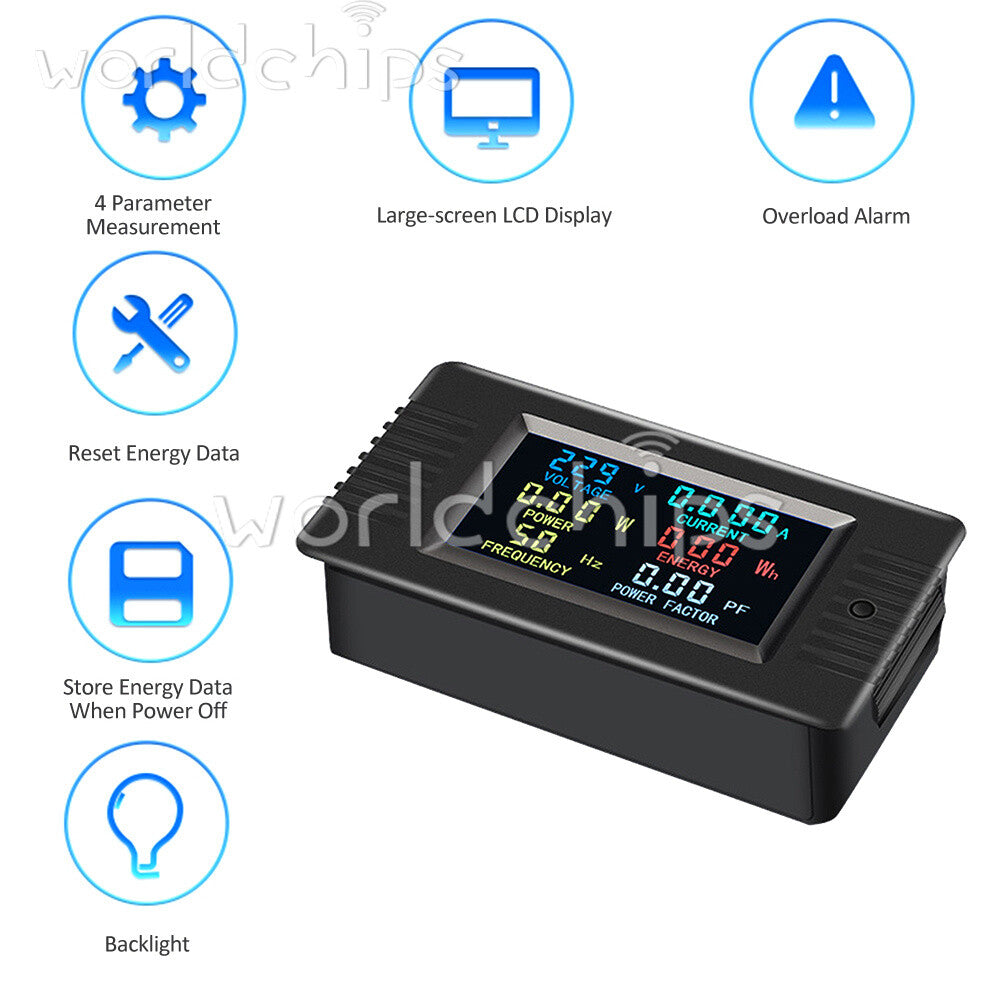 PZEM-022VH AC Digital Power Tester Voltage Ammeter Power Capacity Meter 22000W