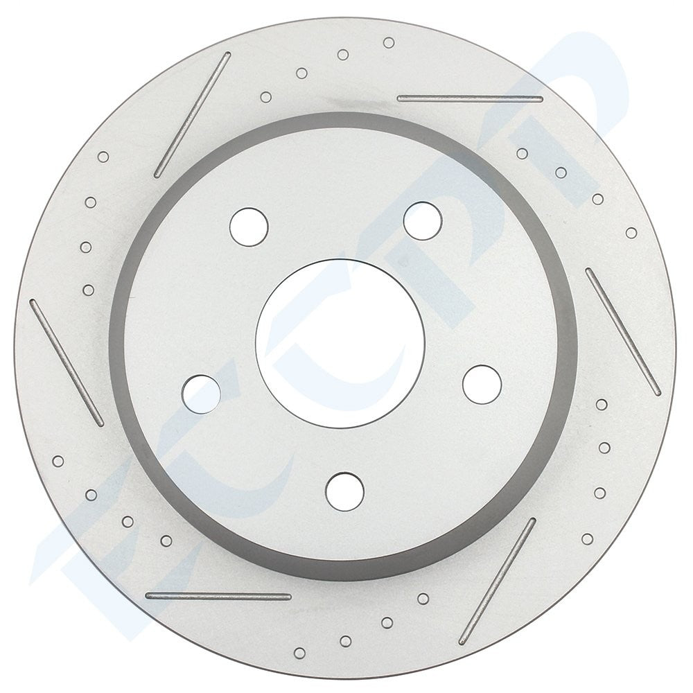 5-Lug Front Rear Brake Rotors for 1999-2004 Jeep Grand Cherokee Drilled Slotted