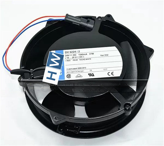 1/piece  DV6224/2 3-wire DC24V 1540mA 37W Aluminum Frame Inverter Cooling Fan