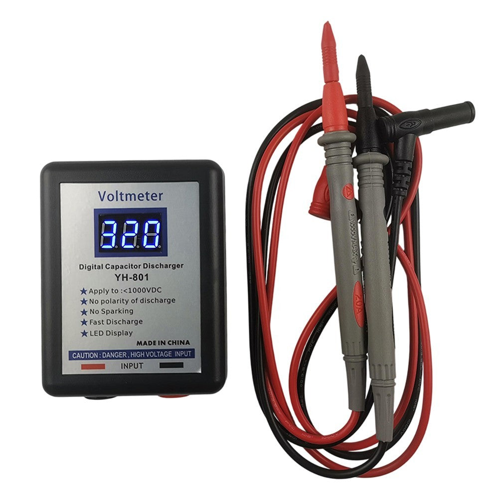 800V Digital Capacitor Discharge Tool with DC Voltmeter for Electronics