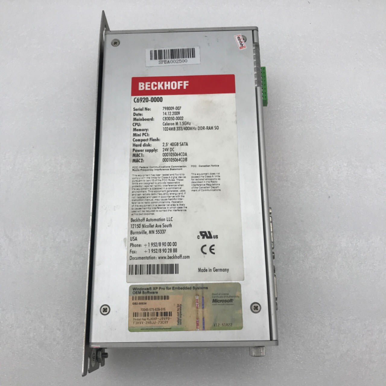 1PC  Tested BECKHOFF C6920-0000