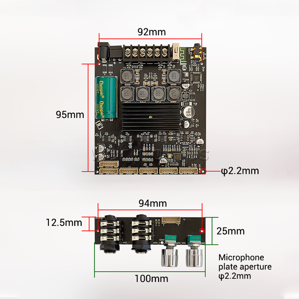 ZK-AM100F 2.1 Channel Bluetooth Power Amplifier Board 50WX2+100W Power TPA3116D2