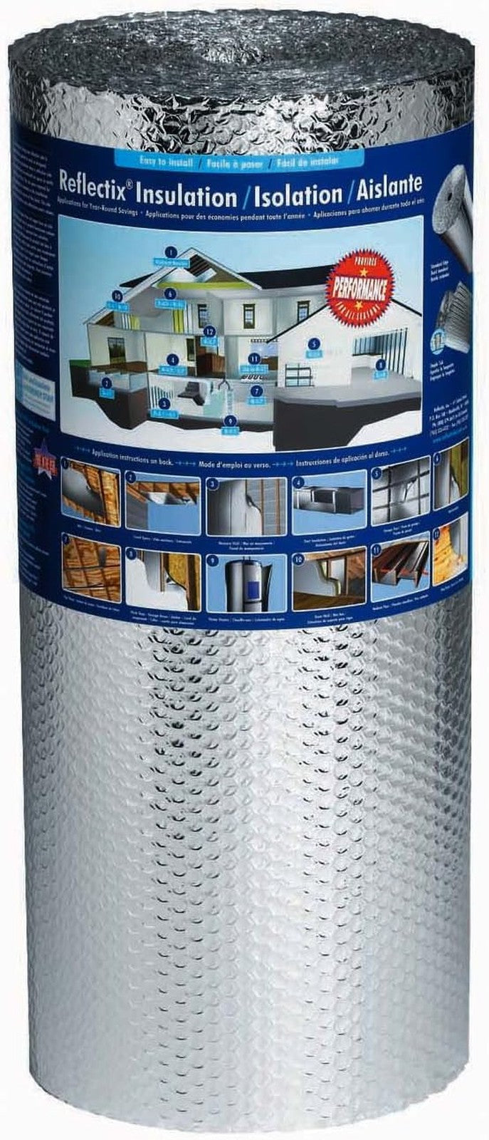 Bubble Pack Insulation, 24-Inch x 25-Feet, Reflective, Radiant Barrier