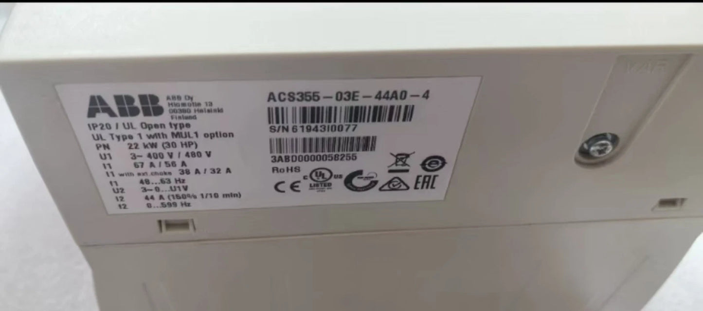 ABB ACS355-03E-44A0-4 22KW  TESTED GOOD Frequency Converter Fast delivery