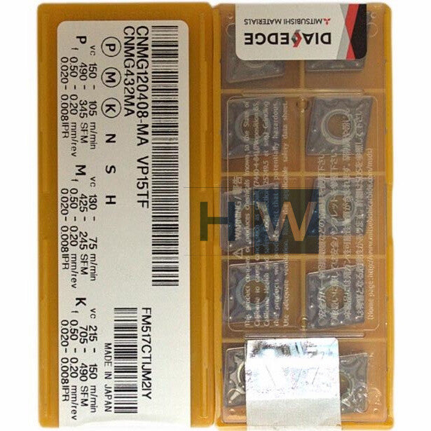 BOx/10pcs Mitsubishi Diamond CNC Blade CNMG120408-MA VP15TF