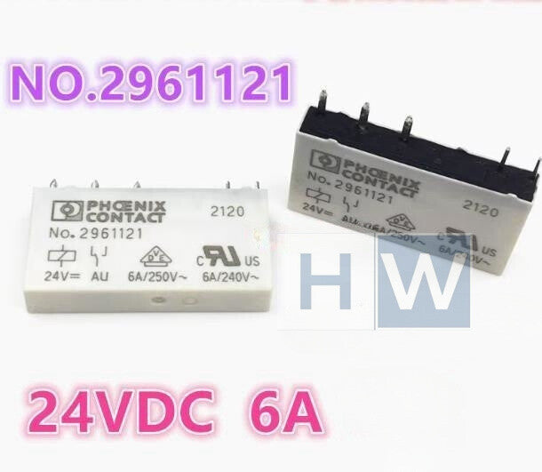 5Pcs  No.2961121 24V Phoenix Electromagnetic Relay 6A 250V