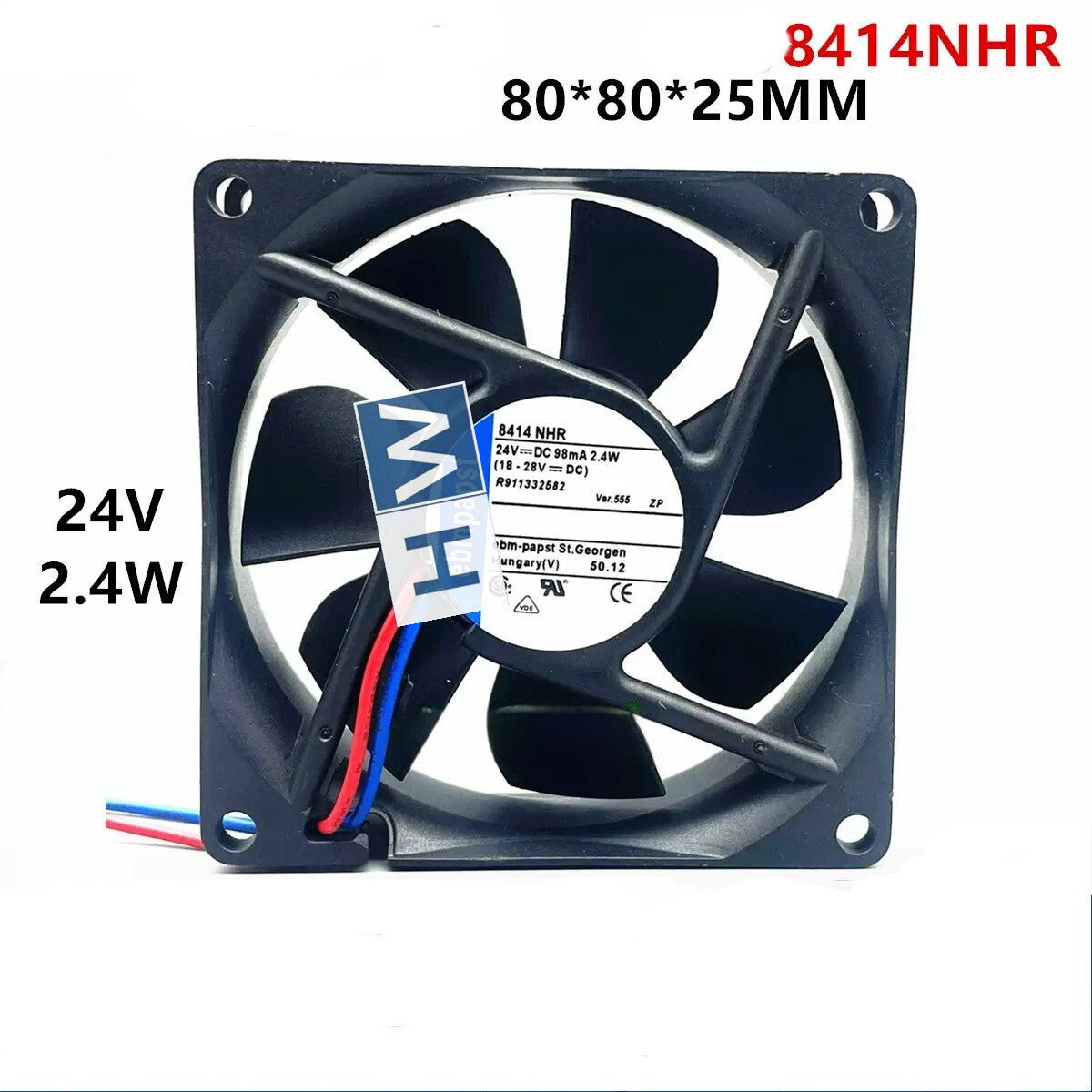 8414NHR 8025 8cm 24v 2.4W Inverter 2-wire Cooling Fan