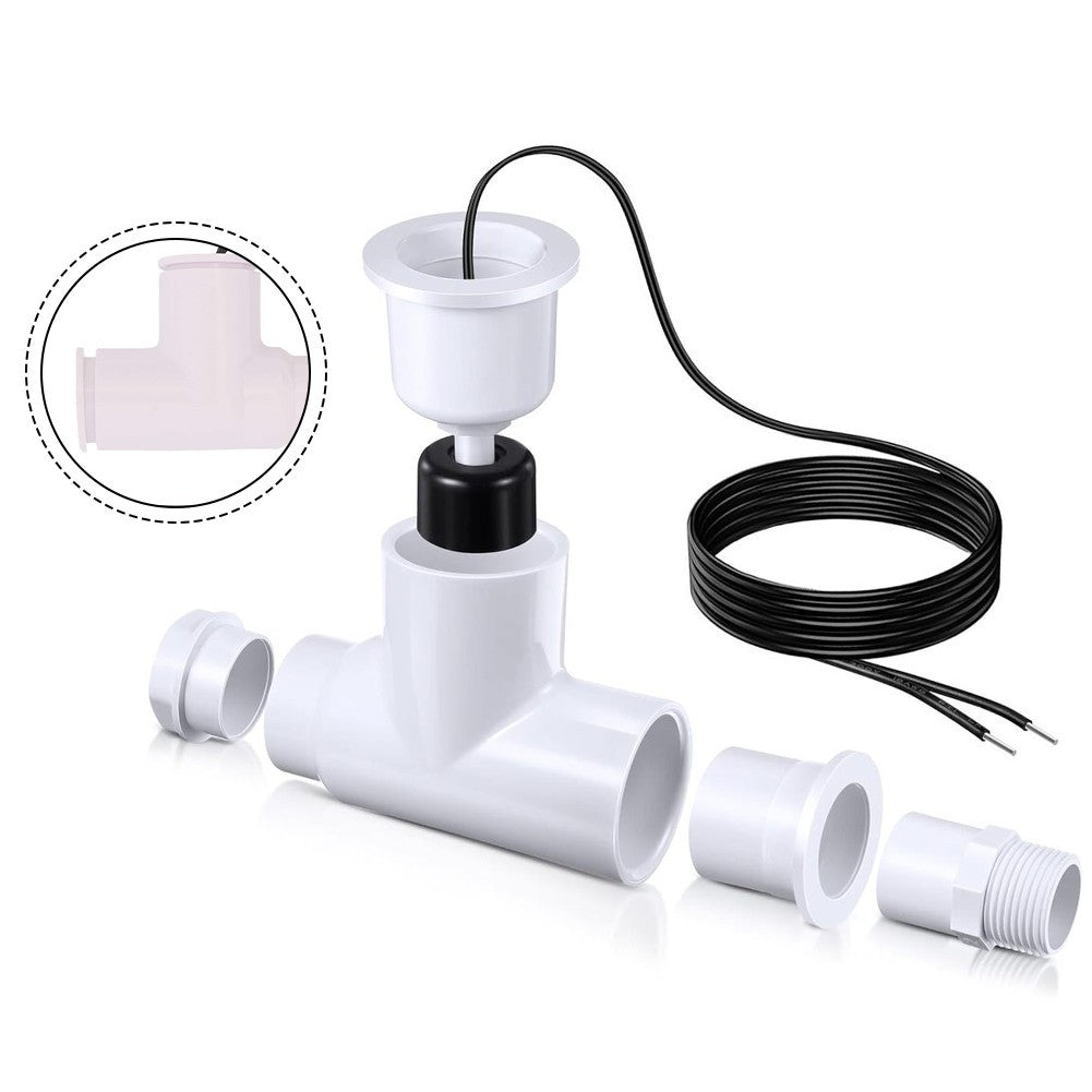 Float Switch for HVAC Drain Lines Water Level Sensor for Air Conditioning Units
