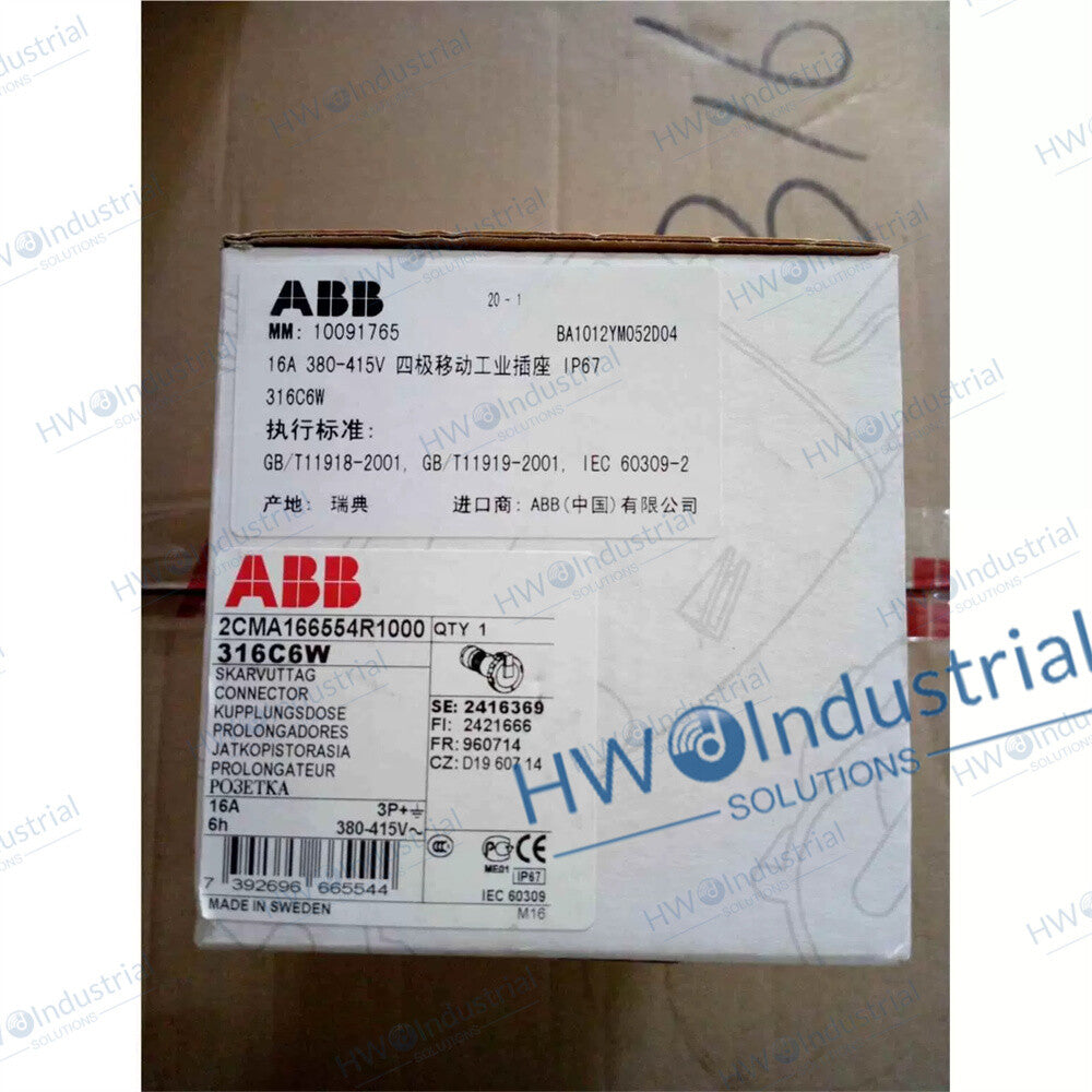 1/Piece ABB 10091765 Industrial Plug Connector Socket 316C6W 16A IP67