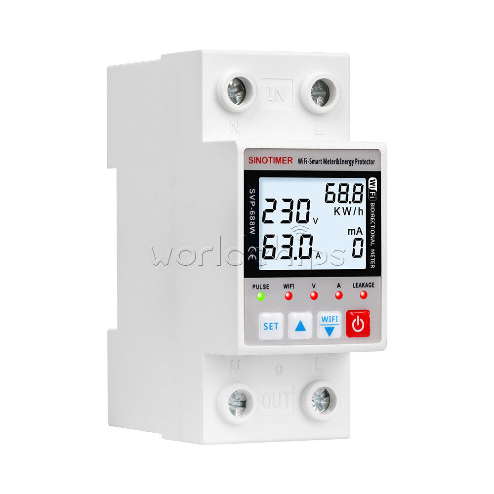 AC220V 63A Tuya Smart Under/Over voltage current Protector WIFI APP Control