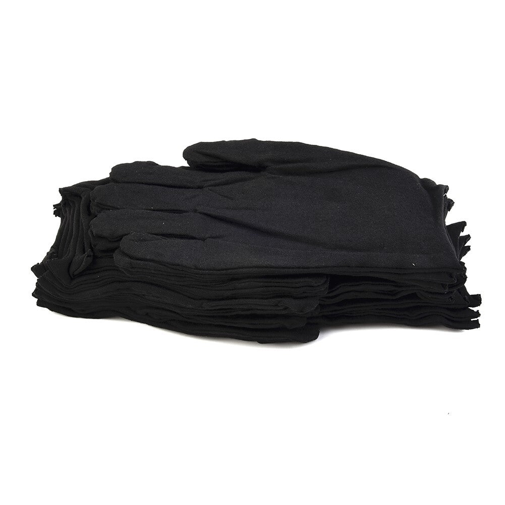 12 Pairs Black Cotton-Gloves Liner Moisturising-Eczema Butler-Beauty-Unisex