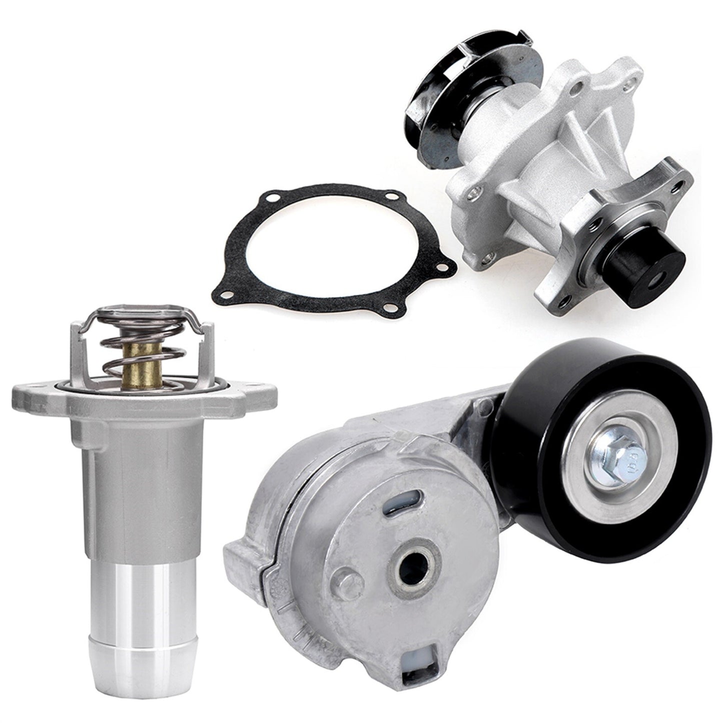 Water Pump+Thermostat+Tensioner Fit for Chevrolet Colorado GMC Canyon Hummer H3