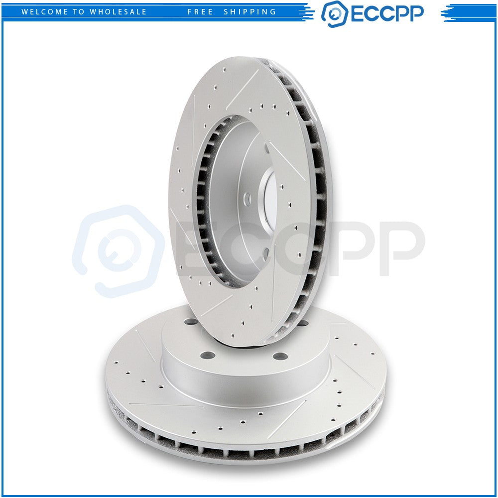 5-Lug Front Rear Brake Rotors for 1999-2004 Jeep Grand Cherokee Drilled Slotted