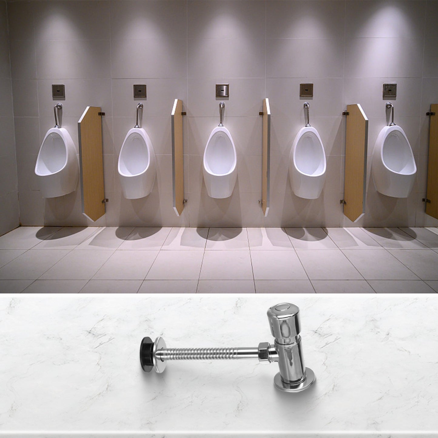 Water Saving Urinal Flush Valve Suitable for Public Toilets Stylish Design