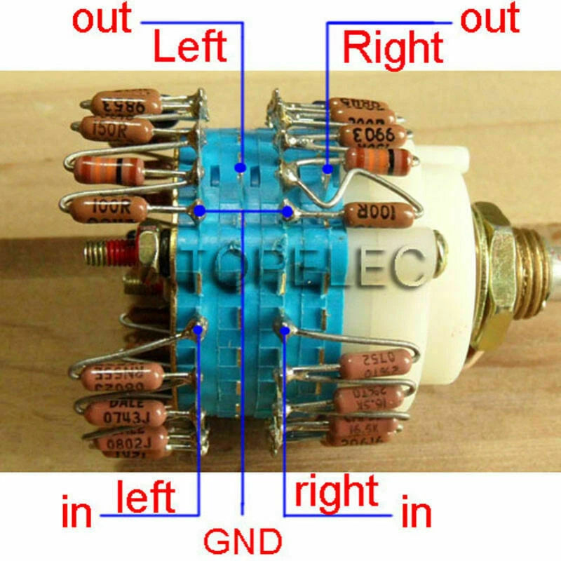 23-Step DIY 500KAX2 Dual-500K DALE  Attenuator  Stereo HiFi Volume Potentiometer
