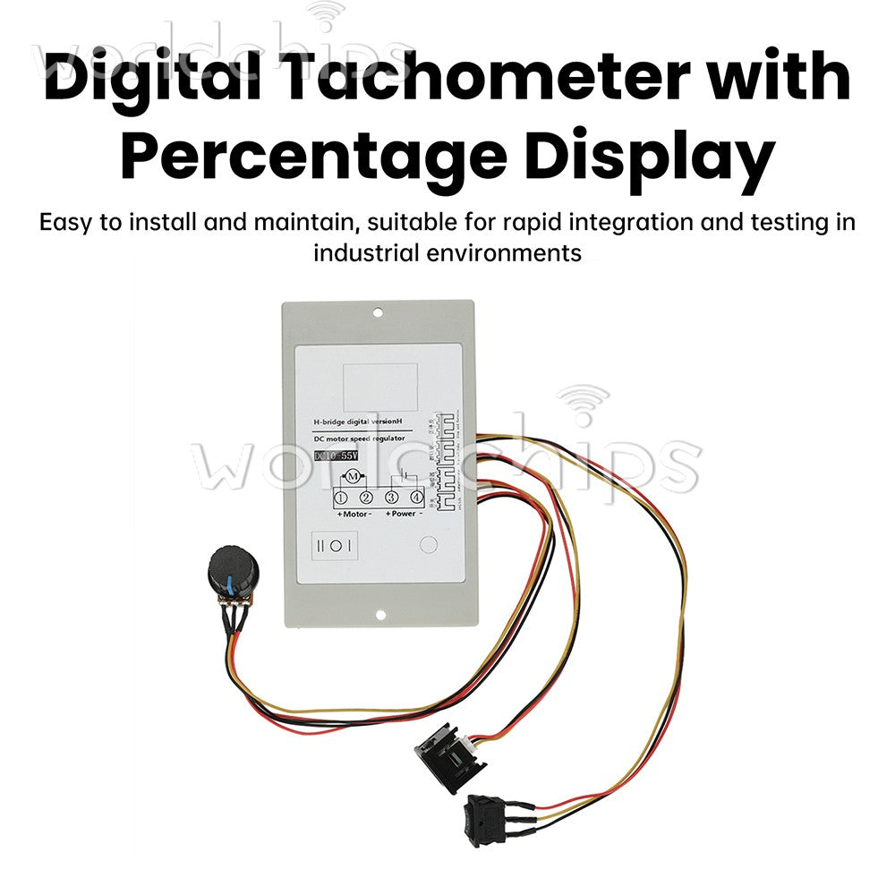 DC 10-55V 20A H-Bridge DC Brushed Motor Speed Controller with Digital Tachometer