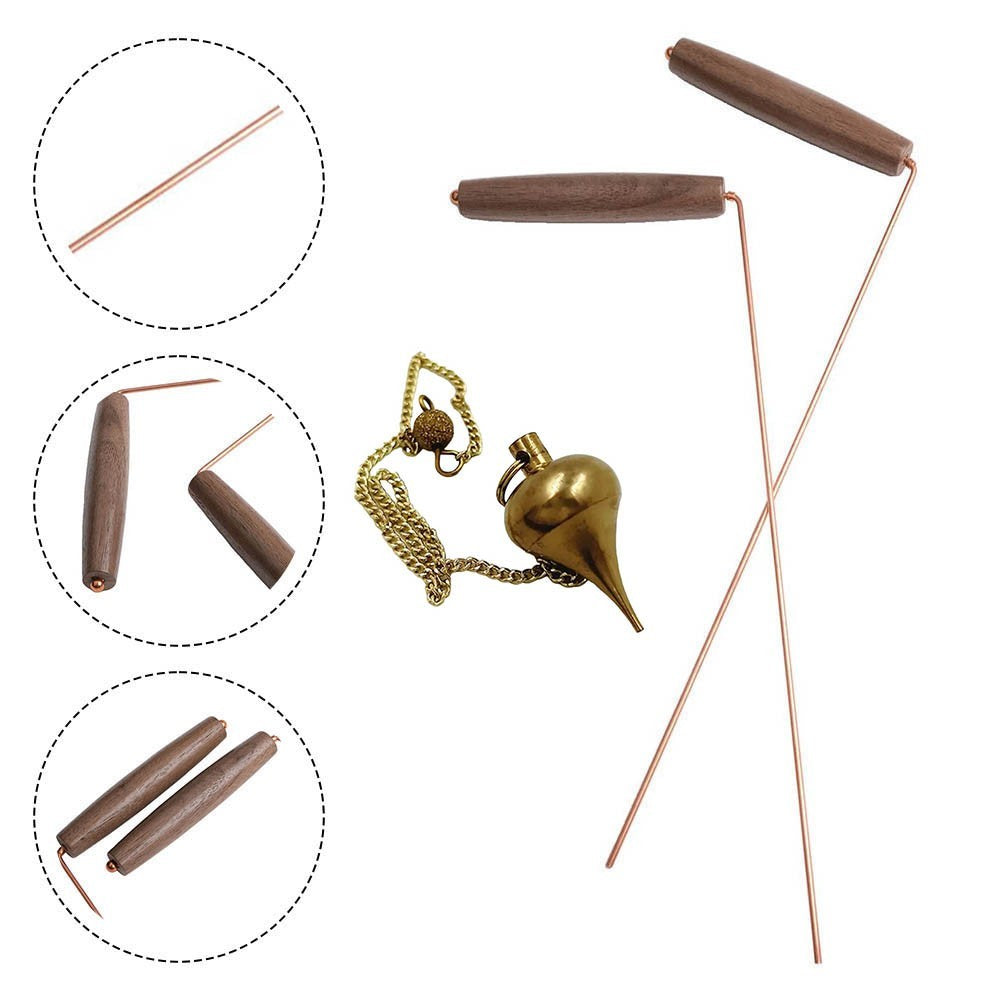 Copper and Walnut Dowsing Rods Kit with Elegant Design for Enthusiasts