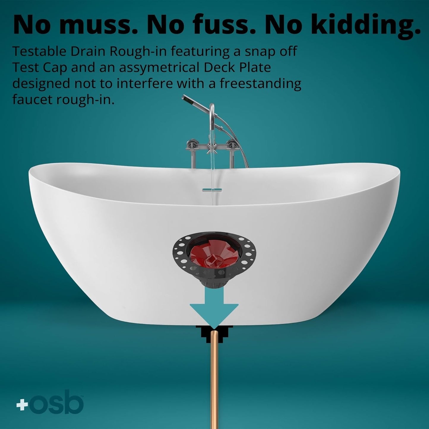 ITD35 Two-Piece ABS Tub Drain Kit - Freestanding, Rough-In, Easy Installation
