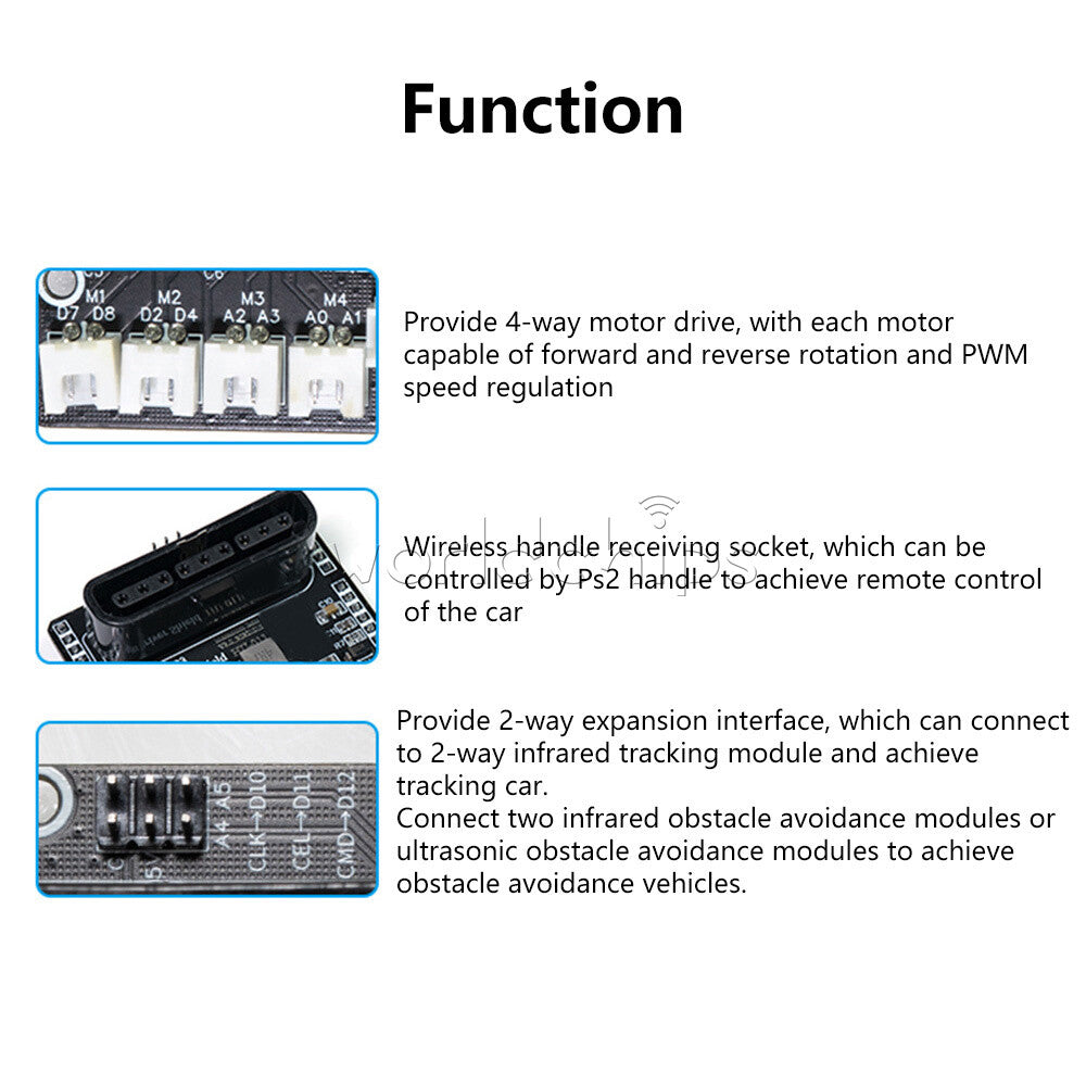HU-011 TB6612FNG 4 Way Motor Drive Expansion Board 6-12V Expansion Board Module
