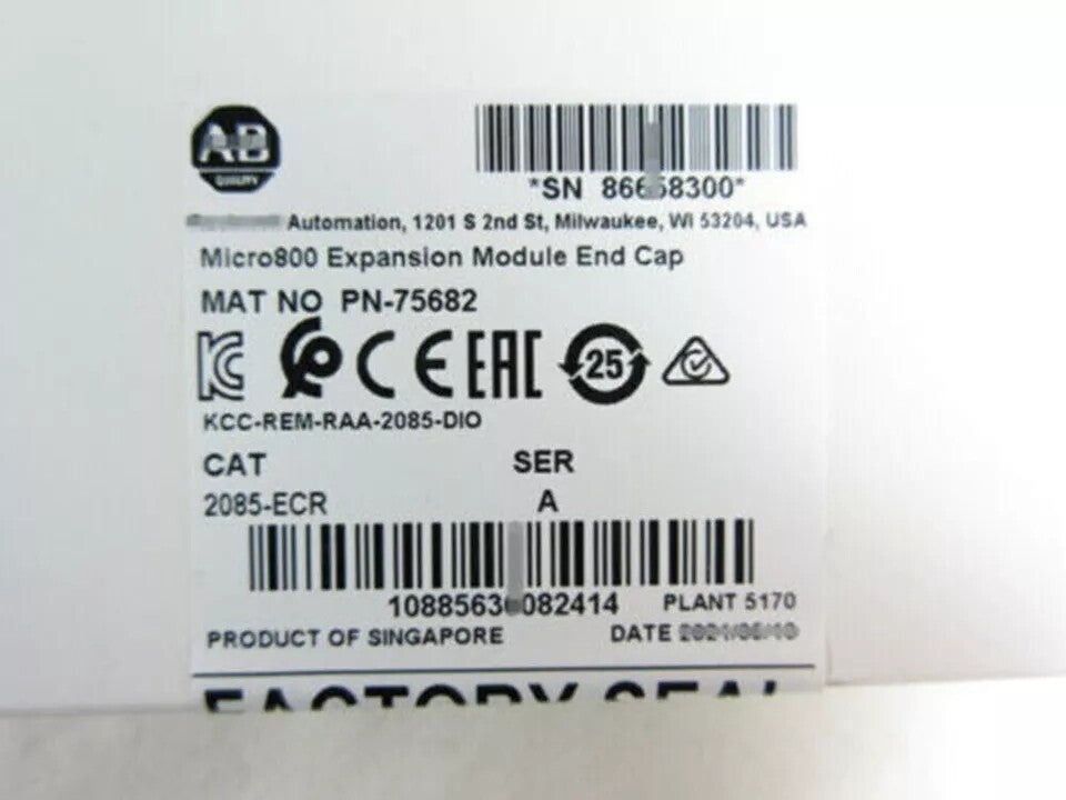 For Allen-Bradley 2085-ECR Expansion Module End Cap in Sealed Box