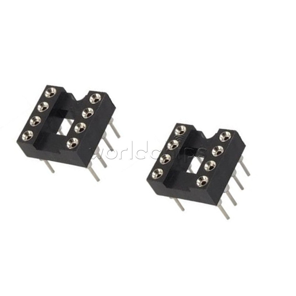 100PCS 8/14Pin DIP SIP Round IC Sockets Adaptor Solder Type Gold Plated Machined