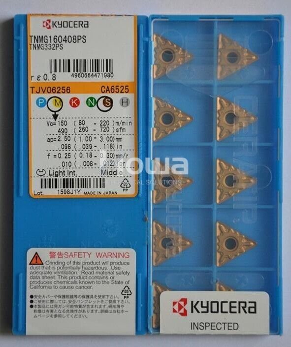 10Pieces/Box Kyocera TNMG160408PS CA6525 TNMG332PS Carbide Inserts Turning Blade