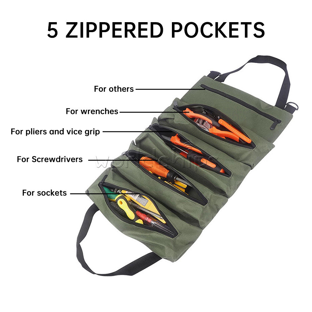 Tool Roll Organizer Tool Roll Up Canvas Bag Tool Large Wrench Super Big Pouch