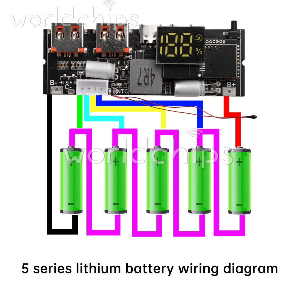 3S 4S 5S 65W 100W 4-USB Two way Fast Charging Module Power Bank Circuit Board