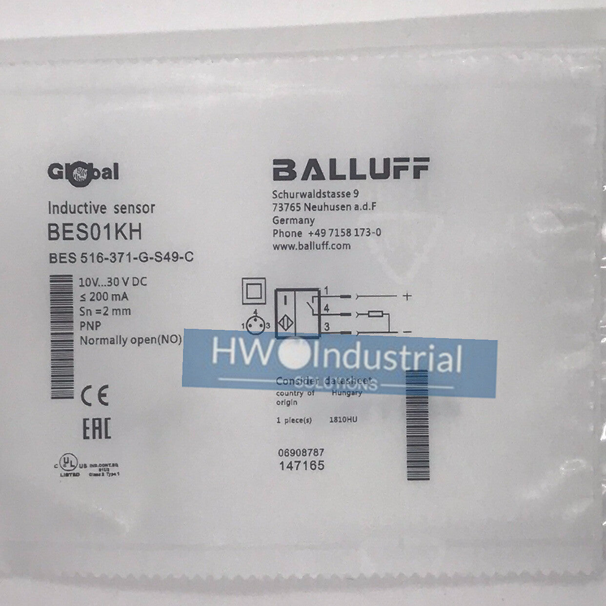 1PC for BALLUFF BES01KH Inductive Proximity Switch BES 516-371-G-S49-C